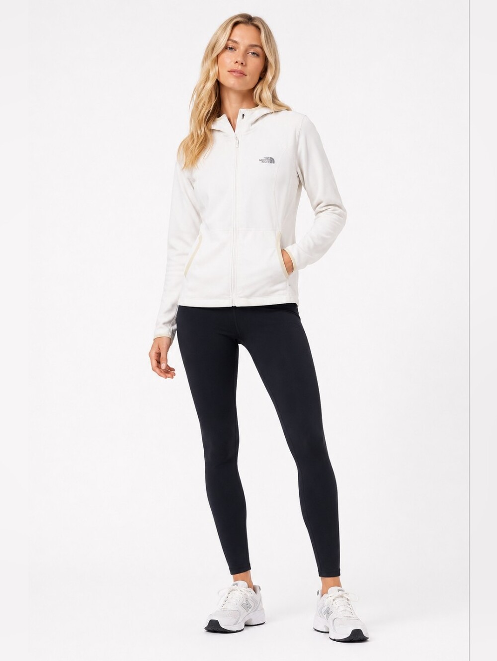 The North Face Size S Women's White Full-Zip Fleece Hoddie Jacket